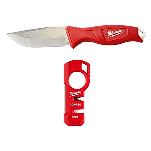 $24.97, FS, Milwaukee 4 in. Tradesman Fixed Blade Knife with Compact Jobsite Knife Sharpener (2-Piece)