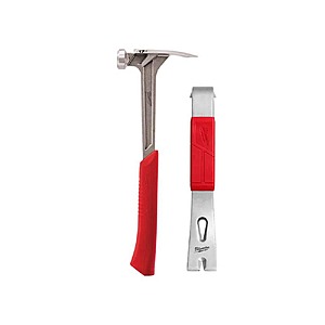 $29.97, FS,  Milwaukee 17 oz. Smooth Face Framing Hammer with 12 in. Pry Bar