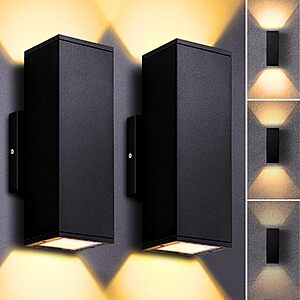 2-Count DAKAFUL LED Indoor/Outdoor Up/Down Wall Sconces (Various) $29.99 + Free Shipping w/ Prime or on $35+
