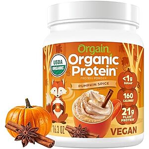 [SnS, AC] $9.98 | 1.02-Pound Orgain Organic Vegan Protein Powder (Pumpkin Spice) at Amazon