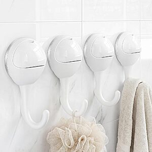 4-Pack JOTPE Suction Cup Shower & Bathroom Hooks (White) $6.49 + Free Shipping w/ Prime or on $35+