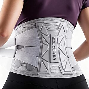 SOLOEVER Lower Back Support Brace (S-XXL, Gray) $12.99 + Free Shipping w/ Prime or on $35+