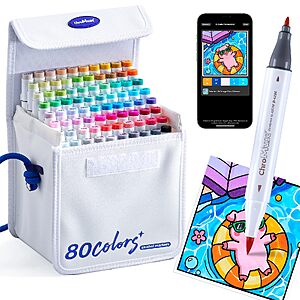 Amazon – ChroMuse 80-Color Dual-Tip Alcohol Marker Set w/ App - $37.79 w/ Code