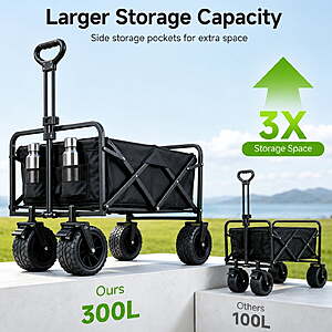 Walmart – ANSFIL 580-lb Collapsible Utility Wagon w/ All-Terrain Wheels - $59.88 after $5 Savings