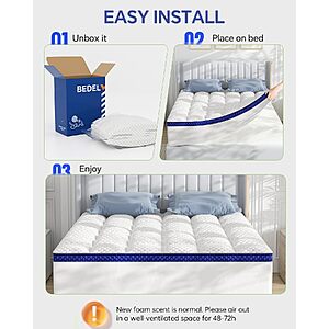 BEDELITE Twin Mattress Bamboo Topper $20.89 AC