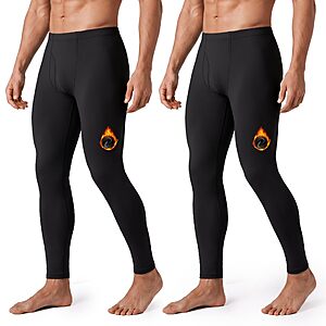 Amazon – 2-Pack Men's Fleece-Lined Thermal Long Johns - $9.79-$18.89 w/ Code
