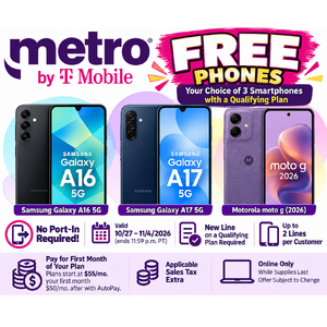 Metro by T-Mobile: Free Phones w/ Qualifying Plan + Tax (No Port-In Required)