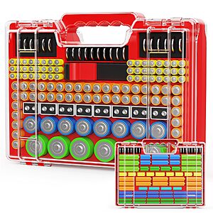 Molutsody 260-Count Double Sided Battery Storage Organizer Case w/ Built-In Tester $11.17 + Free Shipping w/ Prime or on $35+