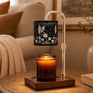 Eandisom Hummingbird Candle Warmer Lamp with Timer Dimmer $13.49 AC