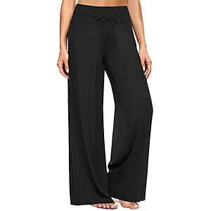 ZOOSIXX Women's Wide Leg Palazzo Drawstring Lounge Pants (Various) from $7.99 + Free Shipping w/ Prime or on $35+