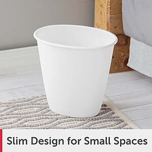 Sterilite 1.5 Gal Small Bathroom Plastic Trash Can with No Lid, White 4-pack $3.92, single $0.98