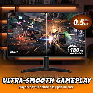 $69.98 FS WALMART AOC G27MC36N 27" Gaming Monitor FHD 180Hz Monitor HDMI & DP Port - BLACK