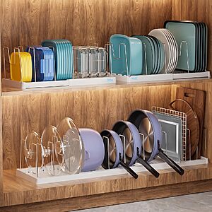 2-Pack Seasky 31.5"-17.7" Expandable Pot & Pan Lid Organizer Rack $19.99 + Free Shipping