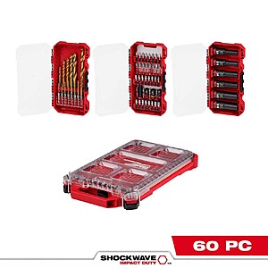 Milwaukee SHOCKWAVE Impact Bit Set with PACKOUT Case (60-Piece) - $74.88