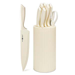 NULAS 8-Piece Kitchen Knife Set with Block $14.99