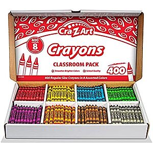 $16.67 | Cra-Z-Art Crayon Bulk Class Pack 400ct 8 Assorted Colors at Amazon