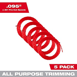 YMMV - Milwaukee 0.095 in. x 20 ft. Pre-Cut Trimmer Line (5-Pack) $11.98