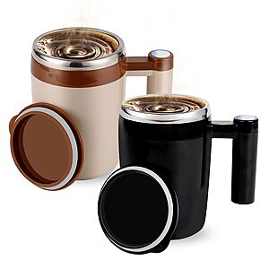 2-Pack 14-Oz KittBabby Self Stirring Rechargeable Coffee Mugs $24.99 + Free Shipping