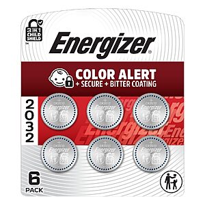$6.17 S&S AMAZON Energizer 2032 Batteries (6 Pack), 3V Lithium Coin Batteries
