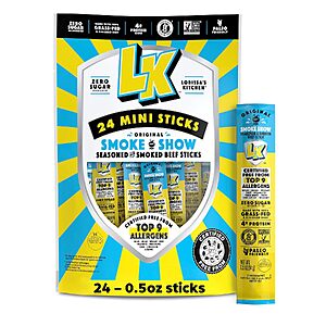 24-Pack 0.5-Oz Lorissa's Kitchen Smoke Show Mini Beef Sticks $9.47 w/ S&S + Free Shipping w/ Prime or on $35+