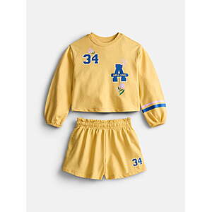 Wonder Nation Little Girls Crewneck Sweatshirt and Shorts Set, 2 Piece $3.52+