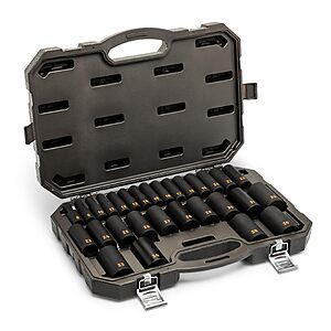 GEARWRENCH 29 Piece 1/2" Drive Hi-Viz Deep Impact mm Socket Set | 84935H $157