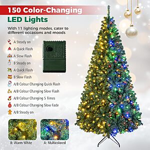 HAPPYGRILL 5FT Pre-lit Artificial Hinged Christmas Tree $49.99