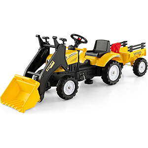OLAKIDS Kids Ride on Excavator Pedal Car Bulldozer with Manual Control Bucket $89.99