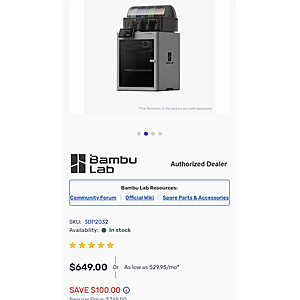 Bambu Lab P2S Combo 3D Printer and AMS 2 Pro $649.00