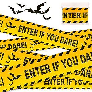 3" x 82' Halloween "Enter If You Dare" Caution Tape w/ Bat Print $3.58 w/ S&S + Free Shipping w/ Prime or on $35+