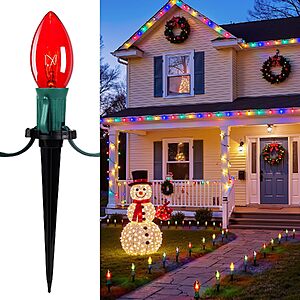 25.7' Brightown C9 Christmas Pathway Lights w/ 20 Multicolor Bulbs $13.99 + Free Shipping w/ Prime or on $35+