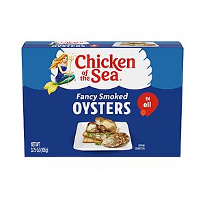 Chicken of the Sea Fancy Smoked Oysters in Oil, Canned Oysters, Great for Recipes, 3.75-Ounce Cans (Pack of 18) $30.62