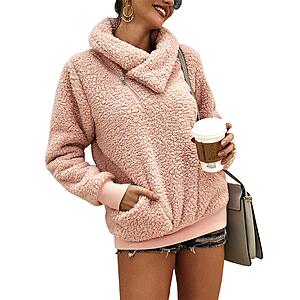 KIRUNDO Sherpa Fleece Turtleneck Pullover Sweatshirt (various) $14.99 + Free Shipping w/ Prime or on $35+