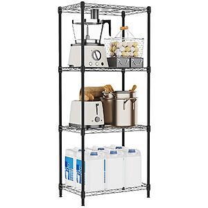 17.7" 4-Tier M Mzg Wire Metal Storage Shelf Rack (Black) $19.99 + Free Shipping w/ Prime or on $35+