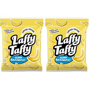 $1.90 S&S AMZ Laffy Taffy Mini Bar Bag,Banana,Chewy Taffy Candy,3.5 oz,(Pack of 2)