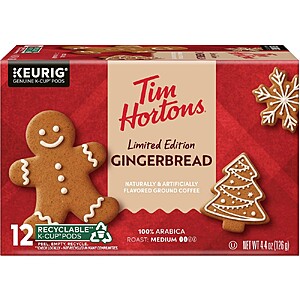 $5.59 Target Pick Up Tim Horton's Gingerbread K-Cup - 12ct or 12oz Ground $6.51