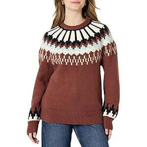 $7.45 Amazon Essentials Women's Fair Isle Crewneck Sweater (size M only)