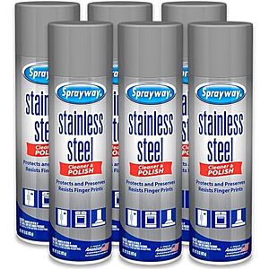 $18.36 | 6-Pack 15-Oz Sprayway Stainless Steel Cleaner Aerosol Spray at Amazon ($3.06 each)