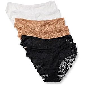 $2.80 to $4.49 for 6-Pack Amazon Essentials Women's Galloon Lace Bikinis