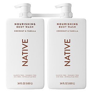 Native Body Wash Coconut & Vanilla, 34 fl oz, 2-pack in select warehouse only $9.97