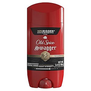 [SnS] $3.29* | 3.4-Oz Old Spice Men's Antiperspirant Solid Deodorant (Swagger w/ Cedarwood) at Amazon