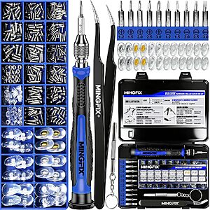 Mingfix Eyeglass & Sunglass Repair Kit w/ 10-Piece Screwdriver Set (Assorted Screws & Nose Pads) $5.49 + Free Shipping w/ Prime or on $35+