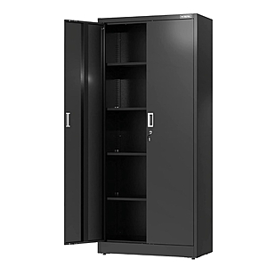 WORKPRO 71"x31.5"x15.75" Metal Garage Storage Cabinet with Locking Doors and 4 Adjustable Shelves, for Tools, Office, Home, Shops, Black $169.99