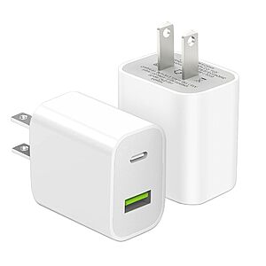 2 Pack USB C Charger Block, Dual Port Type C Wall Charger Charging Power Adapter Cube for iPhone 14/14 Pro/14 Pro Max/14 Plus/13/12/11, XS/XR/X, iPad, Samsung, More $6.29