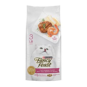 3-Lb Fancy Feast Dry Cat Food (Filet Mignon w/ Seafood & Shrimp) $5.47 w/ S&S + Free Shipping w/ Prime or on $35+