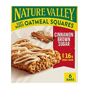 6-Count 1.24-Oz Nature Valley Cinnamon Brown Sugar Soft-Baked Oatmeal Squares $2.39 w/ S&S + Free Shipping w/ Prime or on $35+