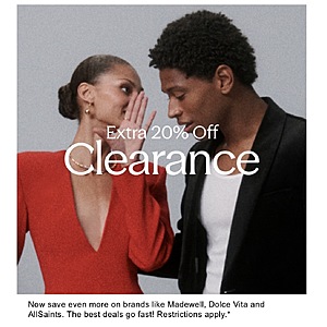 Nordstrom Extra 20% Off Clearance Sales