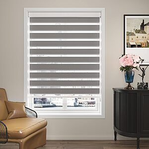 Zebra Blinds for Windows (55" W x 72" H, Grey) Zebra Roller Window Shades $31.99 AC