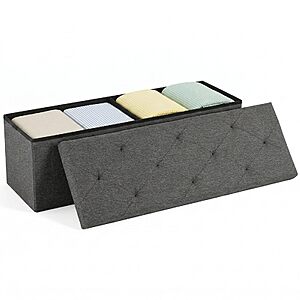 DUMOS 43 Inch Foldable Storage Ottoman Bench, Large Ottoman with Storage $29.97
