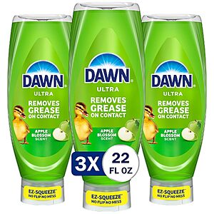 3-Pack 22-Oz Dawn Ultra EZ Squeeze Dish Soap (Apple Blossom) $8.49 w/ S&S + Free Shipping w/ Prime or on $35+